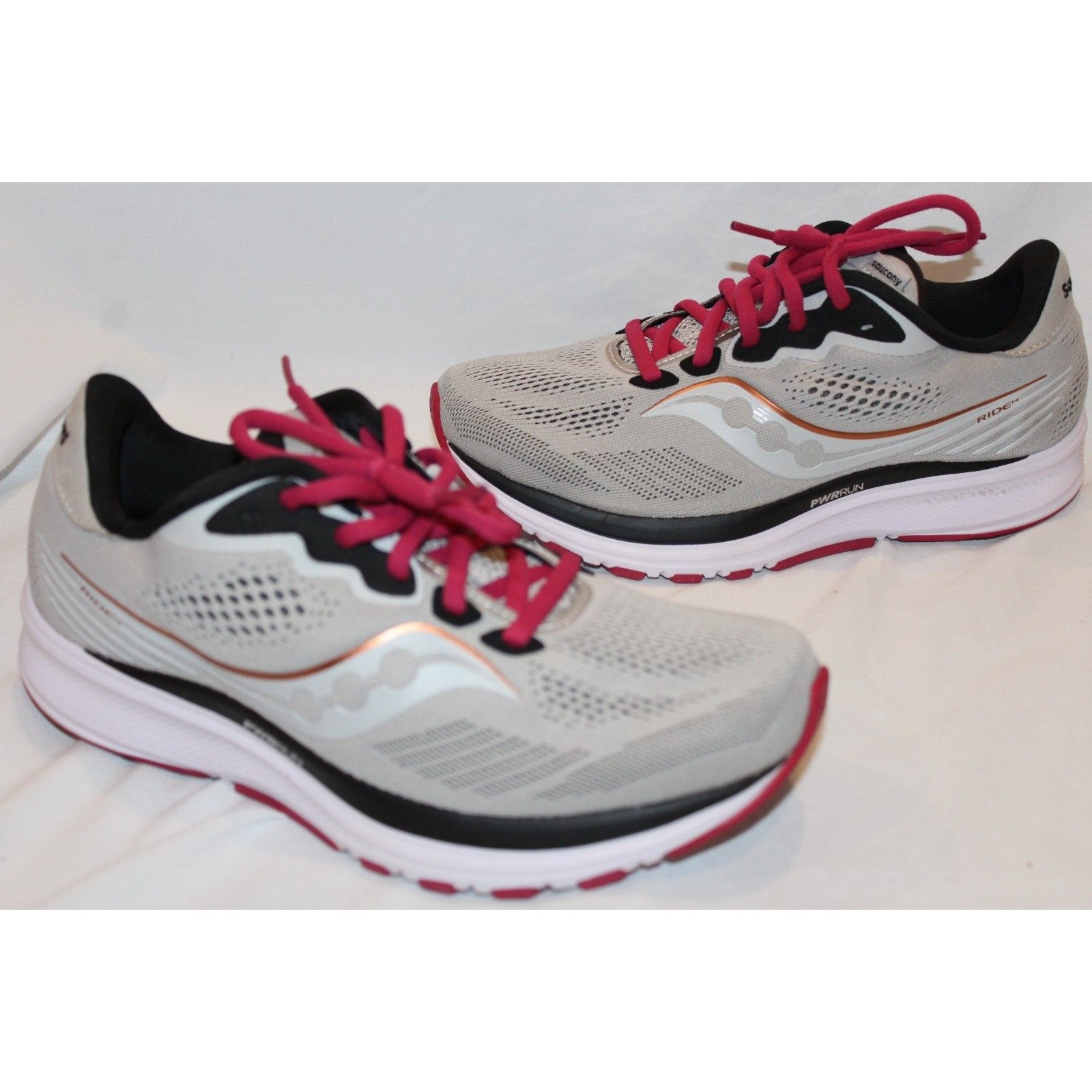 Saucony Women's Ride 14 Running Athletic Shoes Nib Cherry Iris Sz 7 Wide
